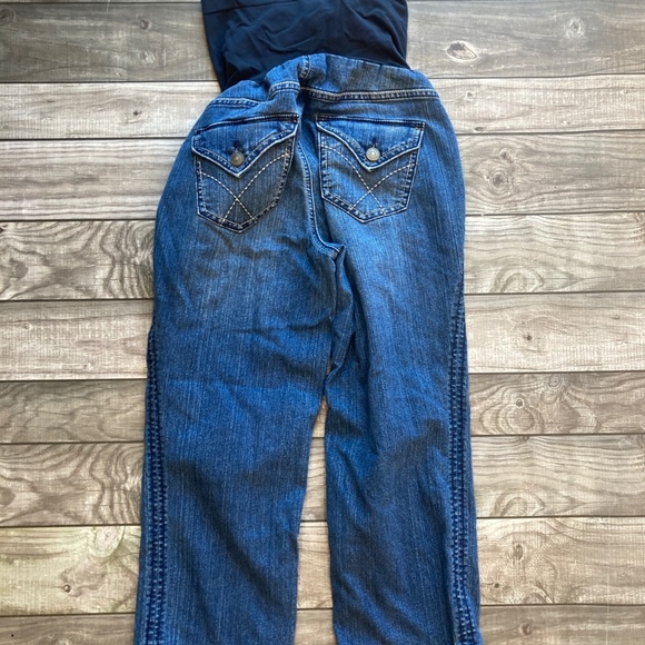 Oh Baby Motherhood Maternity Blue Jean Capris Size Small - Picture 2 of 2